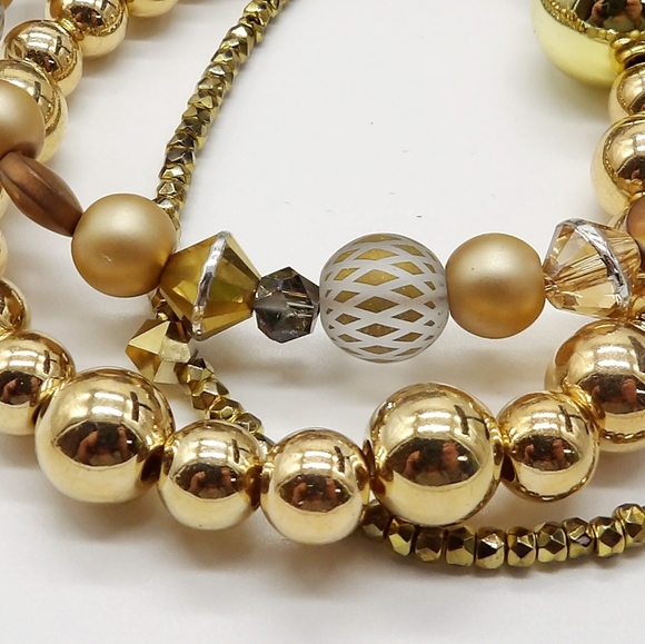 JennAKrause Collection Jewelry - Golden Triple Strand Bracelet